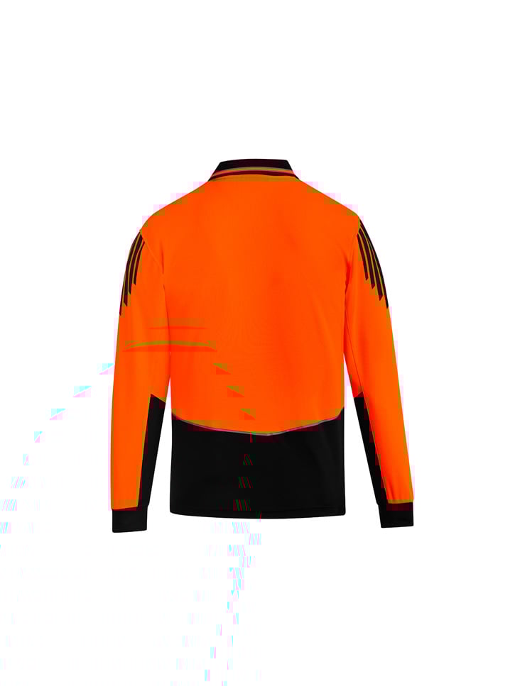 Mens Hi Vis Flux Long Sleeve Polo