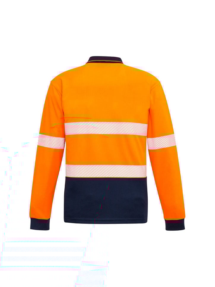 Unisex Hi Vis Segmented Long Sleeve Polo - Hoop Taped
