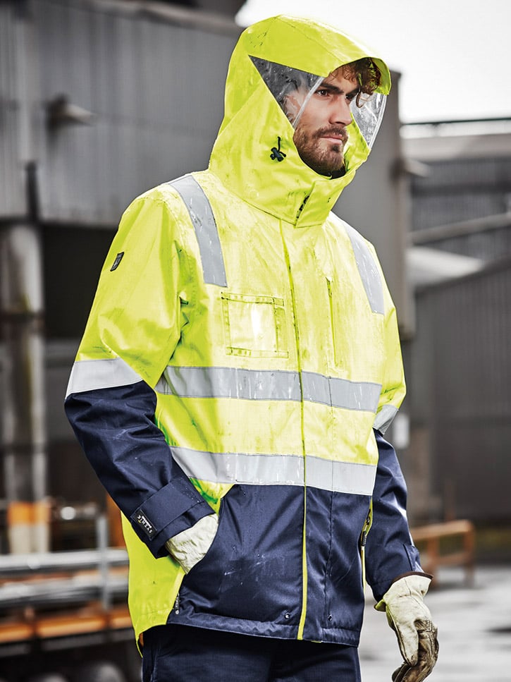 Mens Hi Vis 4 in 1 Waterproof Jacket