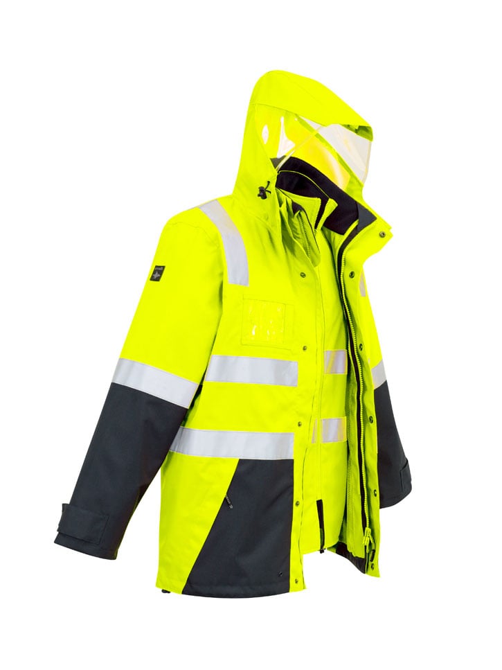Mens Hi Vis 4 in 1 Waterproof Jacket
