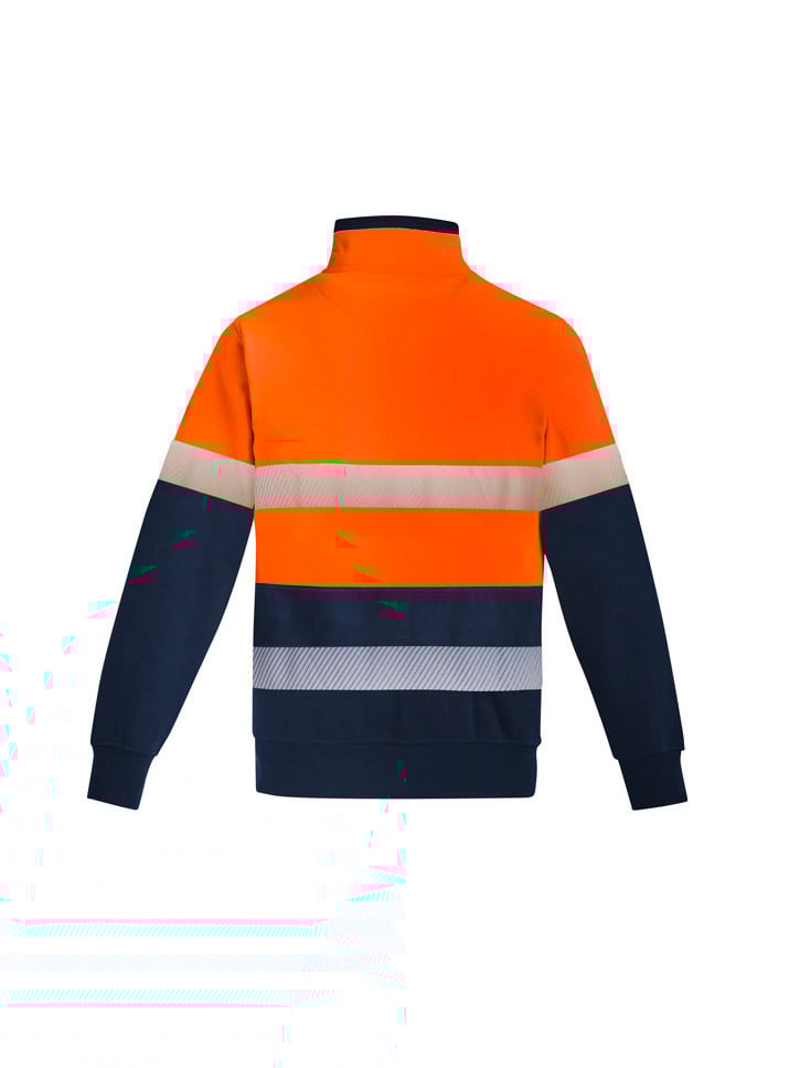 Mens Orange Flame HRC 2 Hoop Taped 1/4 Zip Brushed Fleece