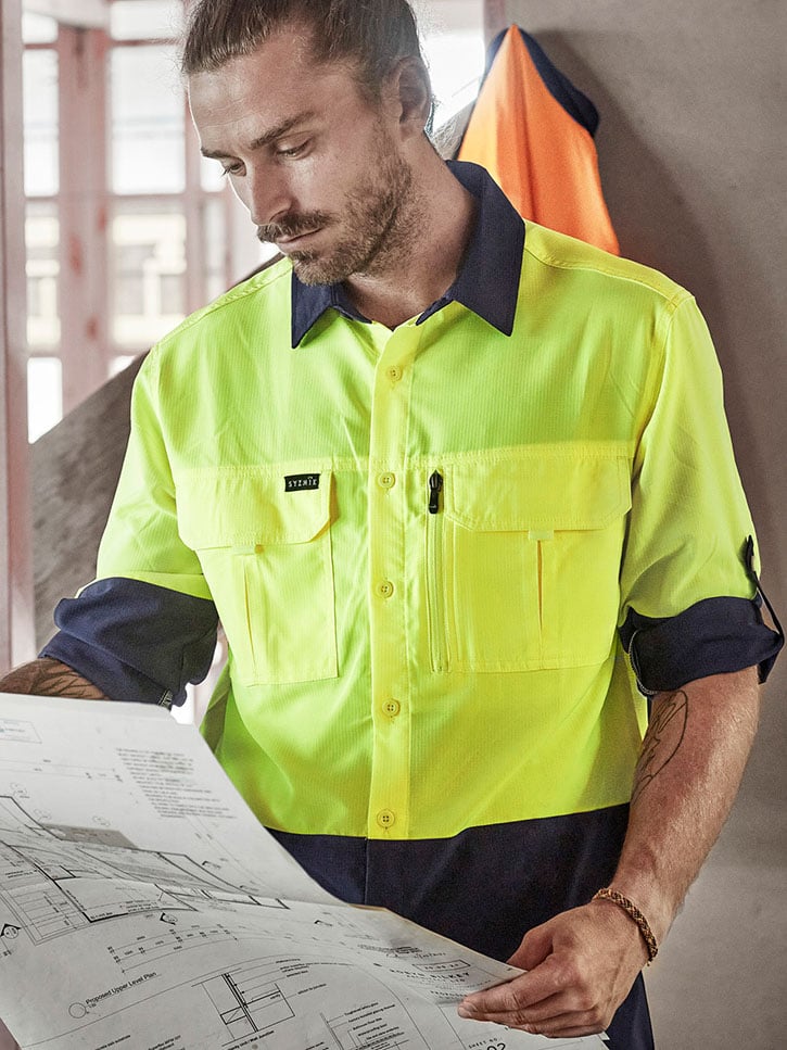 Mens Hi Vis Outdoor Long Sleeve Shirt