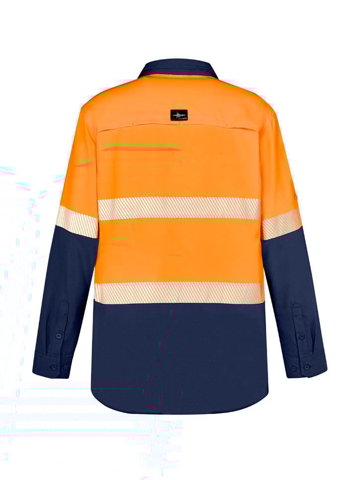 Mens Hi Vis Outdoor Segmented Tape Long Sleeve Shirt