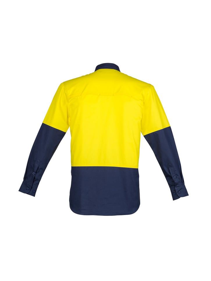 Mens Hi Vis Closed Front Long Sleeve Shirt