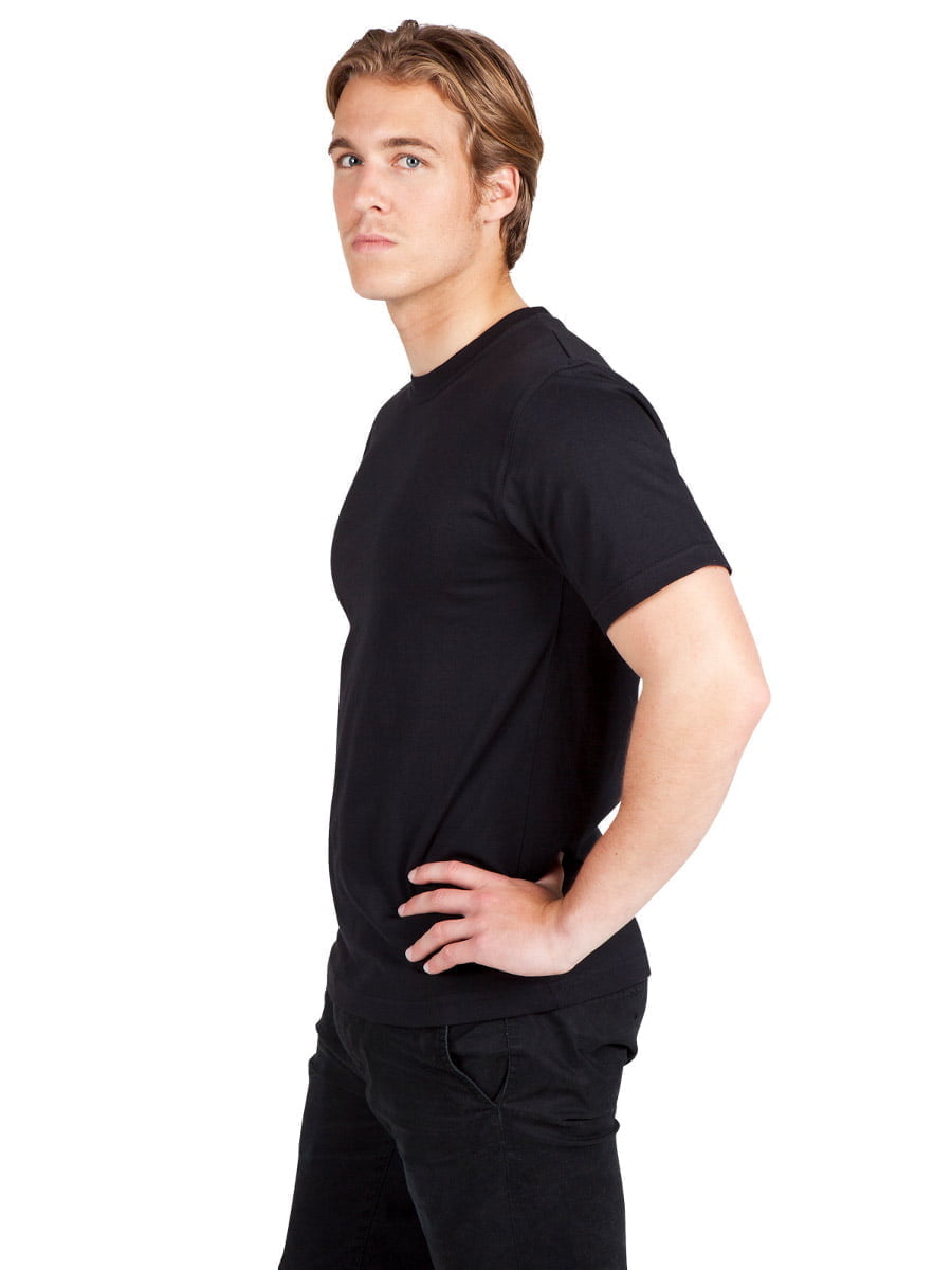 Ramo - Unisex modern fit black t-shirt on a white background.