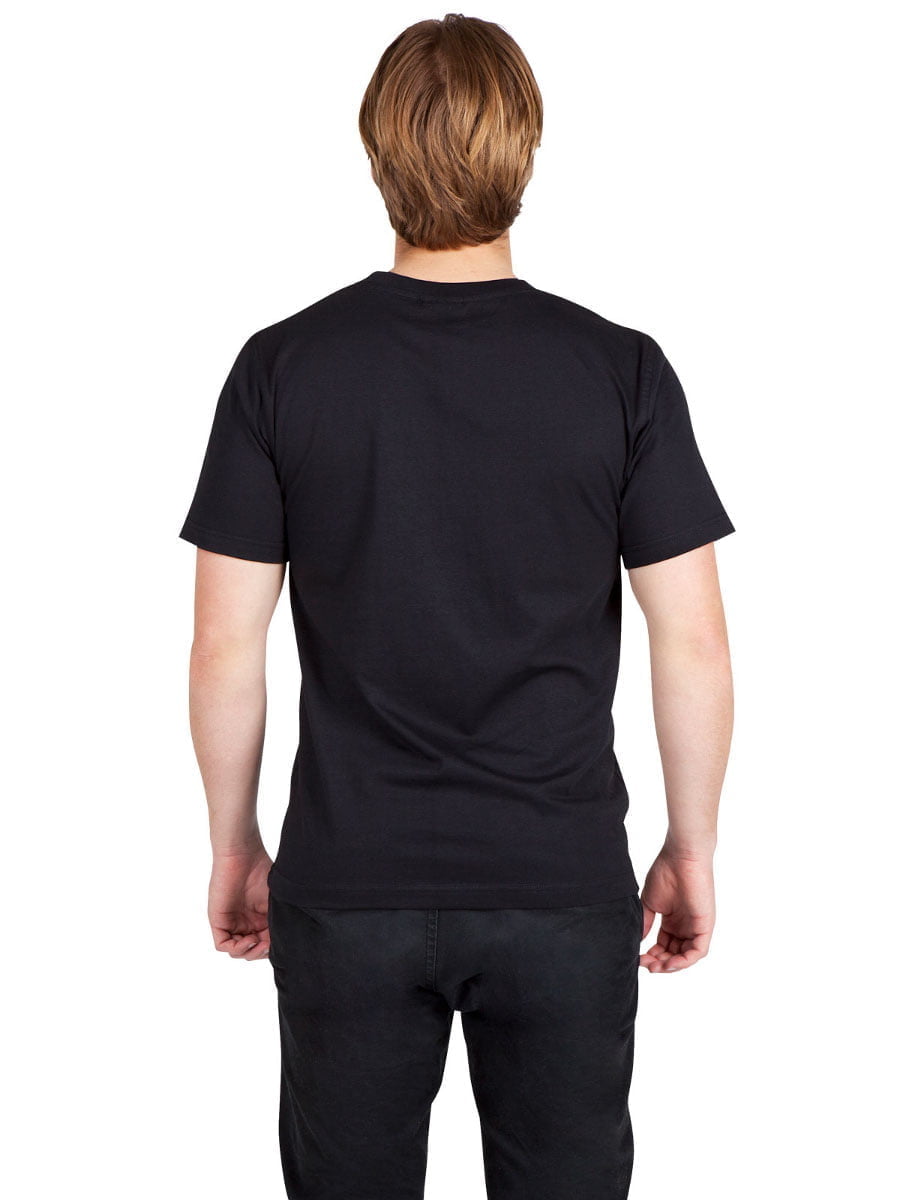 Ramo - Unisex modern fit black t-shirt, back view.