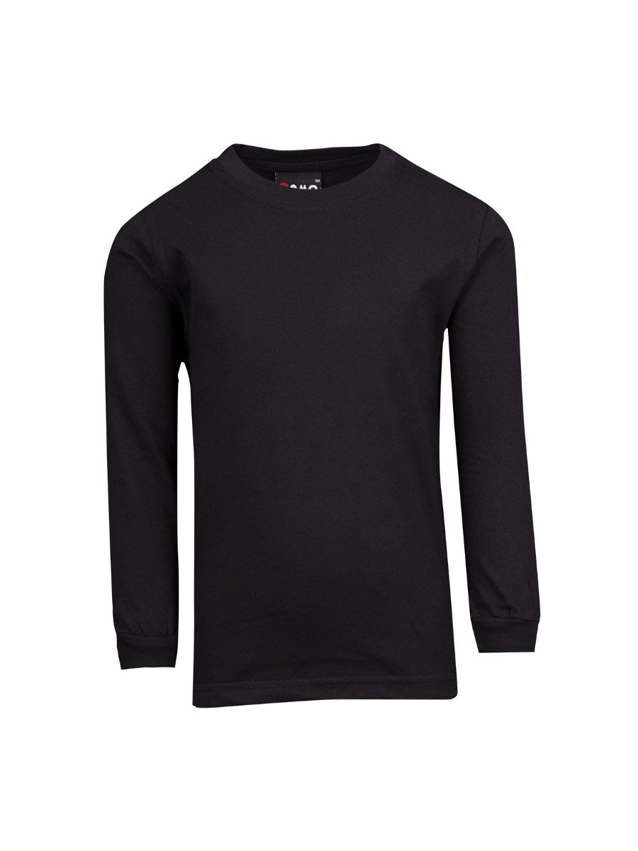Ramo - Kids black long sleeve crew neck t-shirt.
