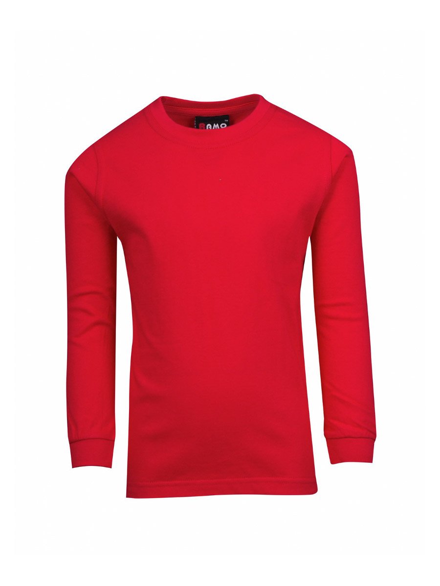 Ramo - Kids red long sleeve crew neck t-shirt.