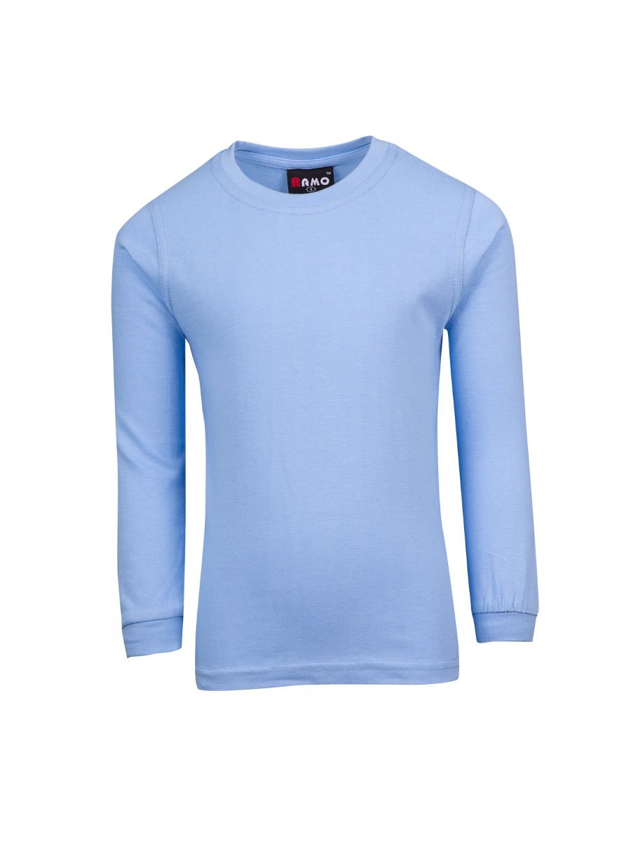 Ramo - Kids light blue long sleeve crew neck t-shirt.