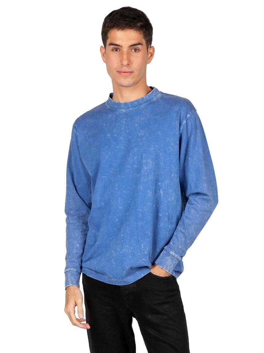 Mens Stone Wash Long Sleeve Tee