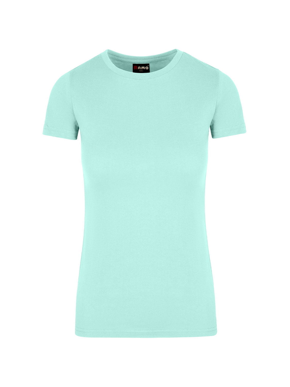 Ramo - Ladies light blue American style t-shirt with a crew neck.