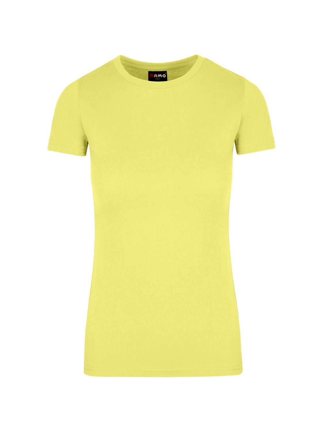Ramo - Ladies yellow American style t-shirt with a crew neck.