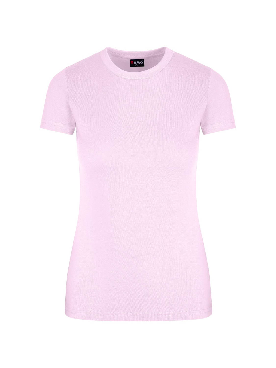 Ramo - Ladies slim fit light pink t-shirt with a crew neck.