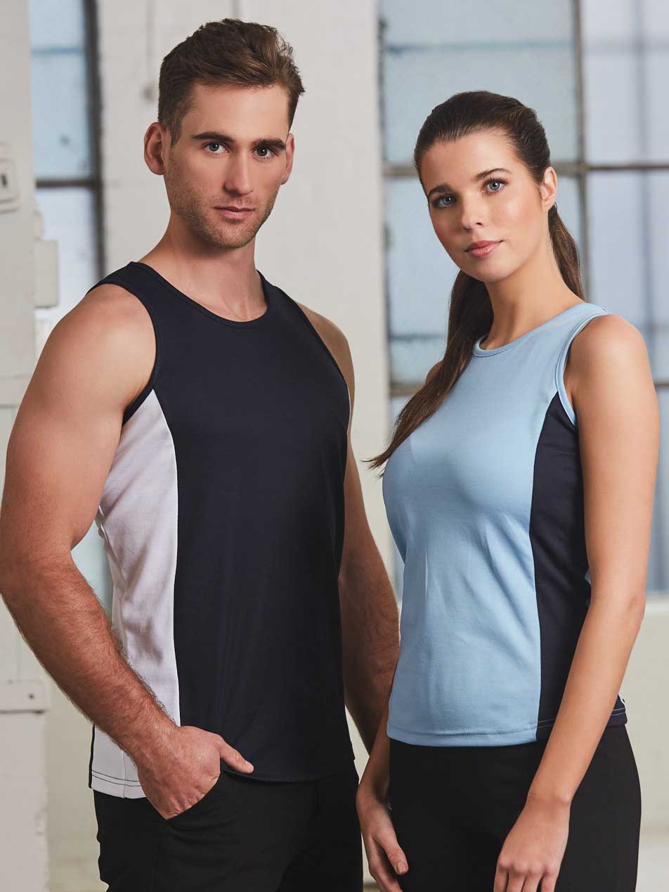 Mens TrueDry Mesh Contrast Singlet