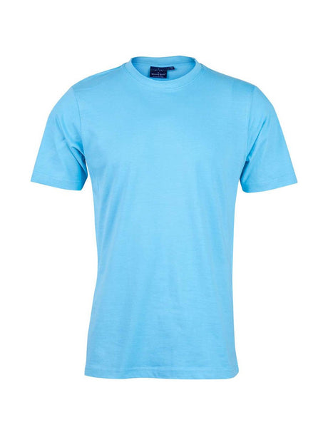Mens Savvy 100% Cotton Semi-Fitted Short Sleeve Tee Shirt