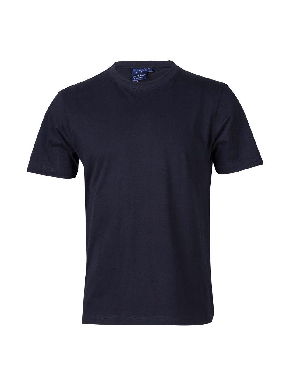 Mens Savvy 100% Cotton Semi-Fitted Short Sleeve Tee Shirt
