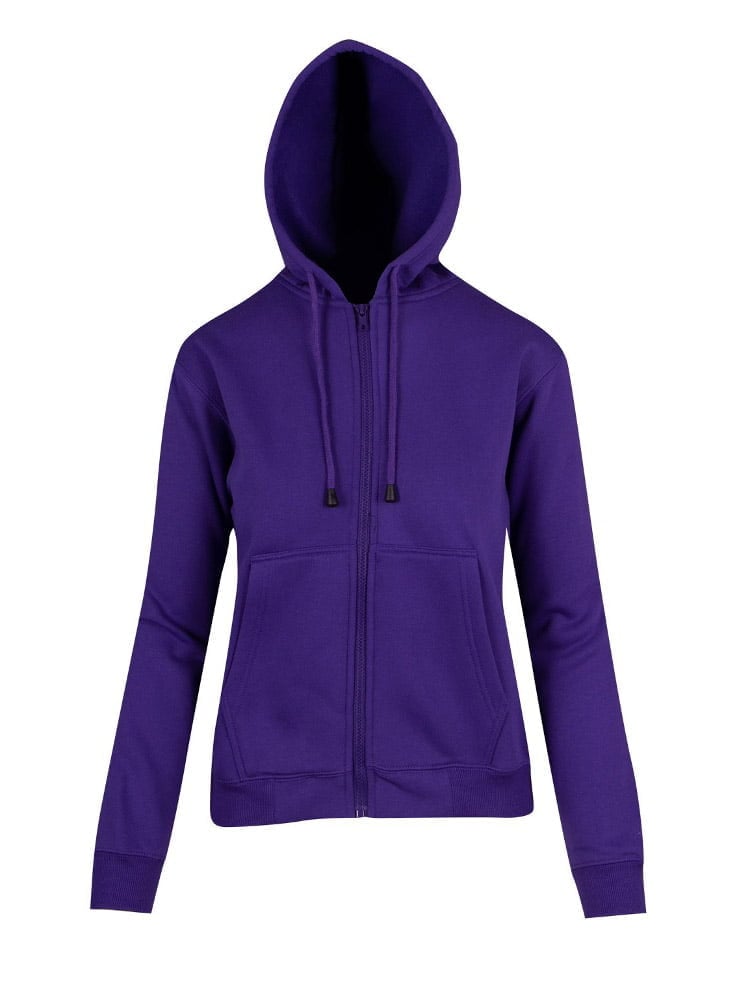 Ramo - Ladies/Junior zip hoodie with pocket in purple.