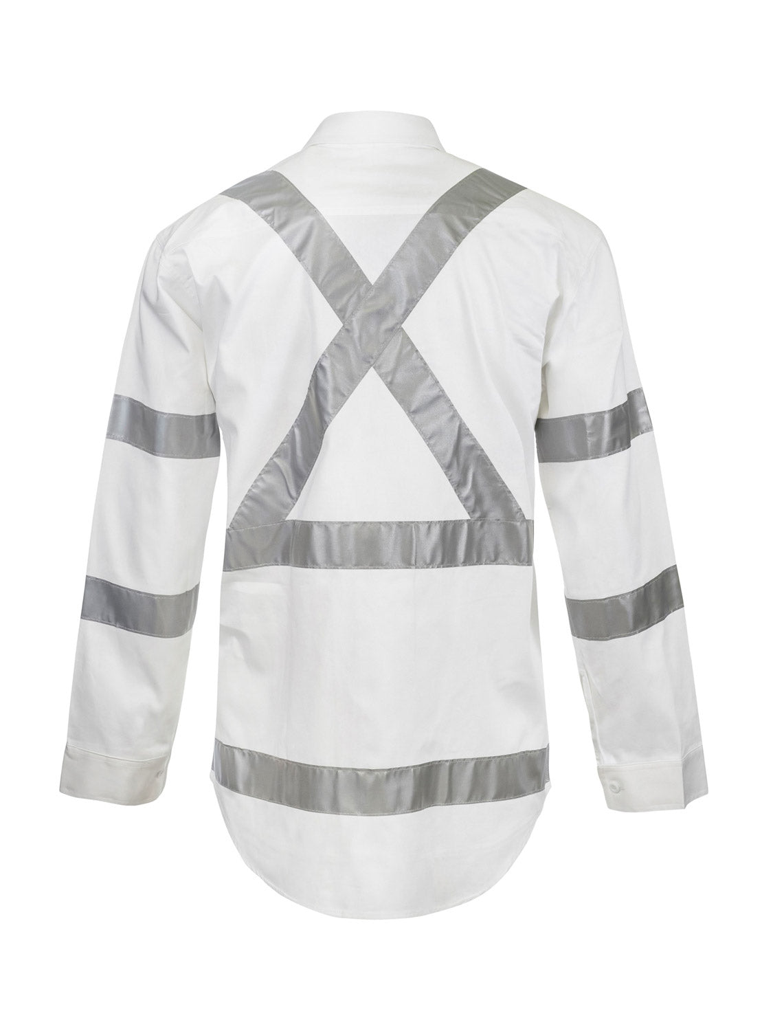 Hi Vis Long Sleeve Reflective Cotton Drill Shirt with X Pattern