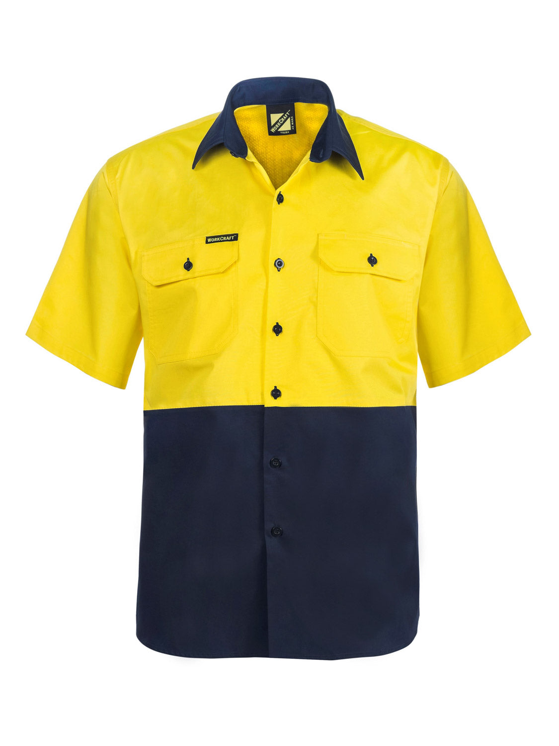 Lightweight Hi Vis Short Sleeve Vented Cotton Drill Shirt