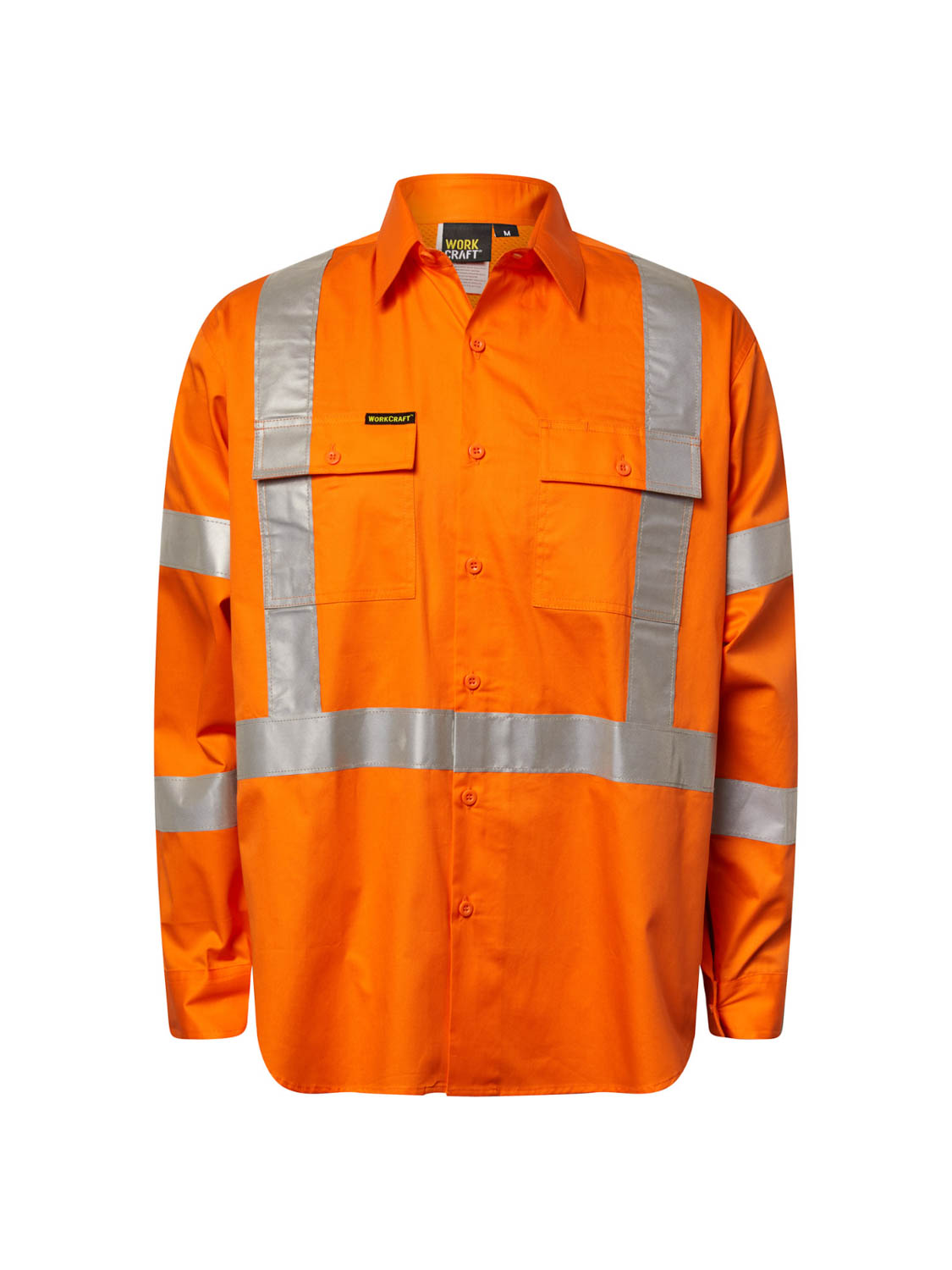 Hi Vis Vented Cotton Drill Reflective Shirt with X Pattern - NSW Rail