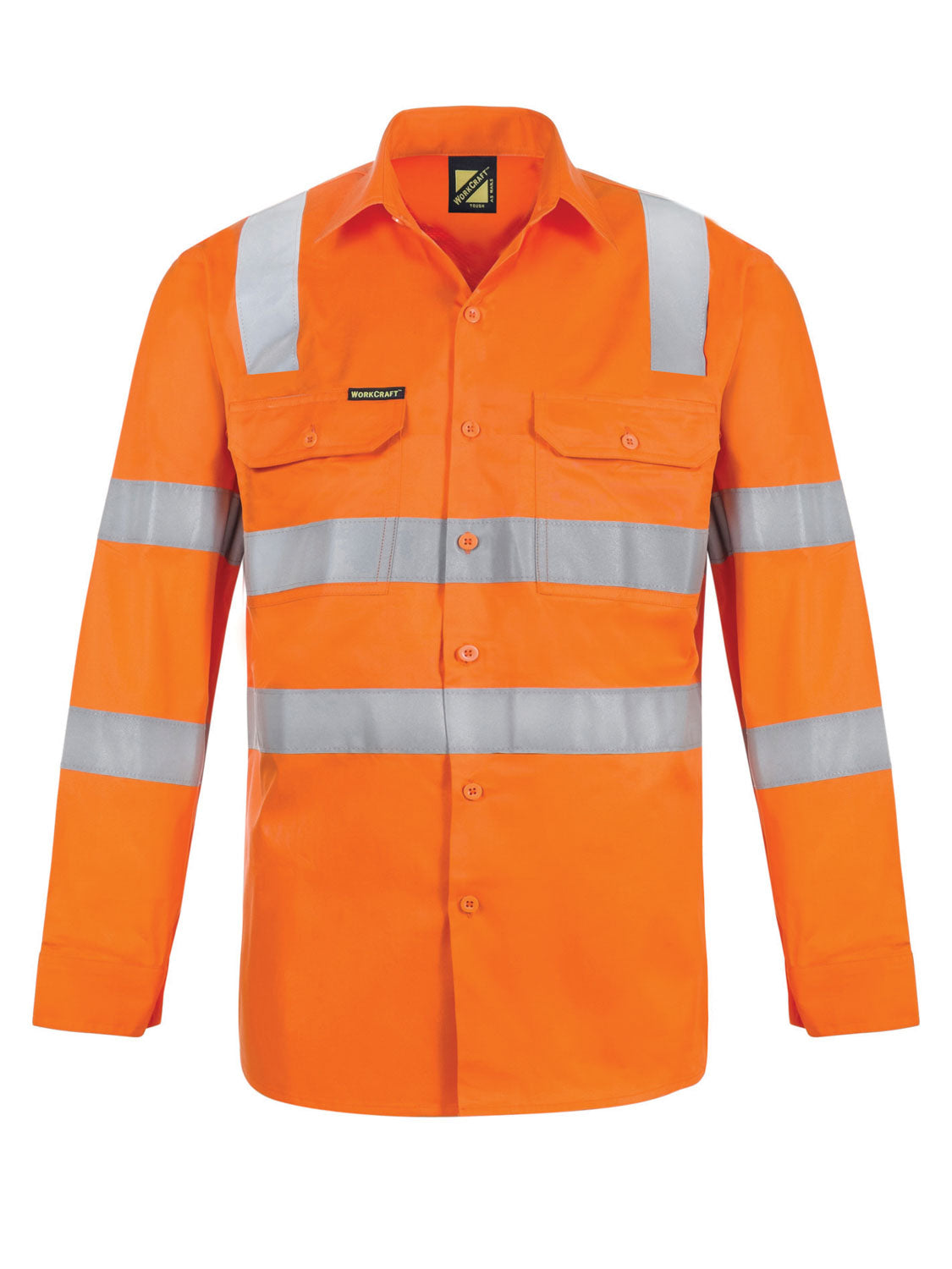 Hi Vis Vented Cotton Drill Reflective Shirt with Semi Gusset Sleeves - VIC Rail