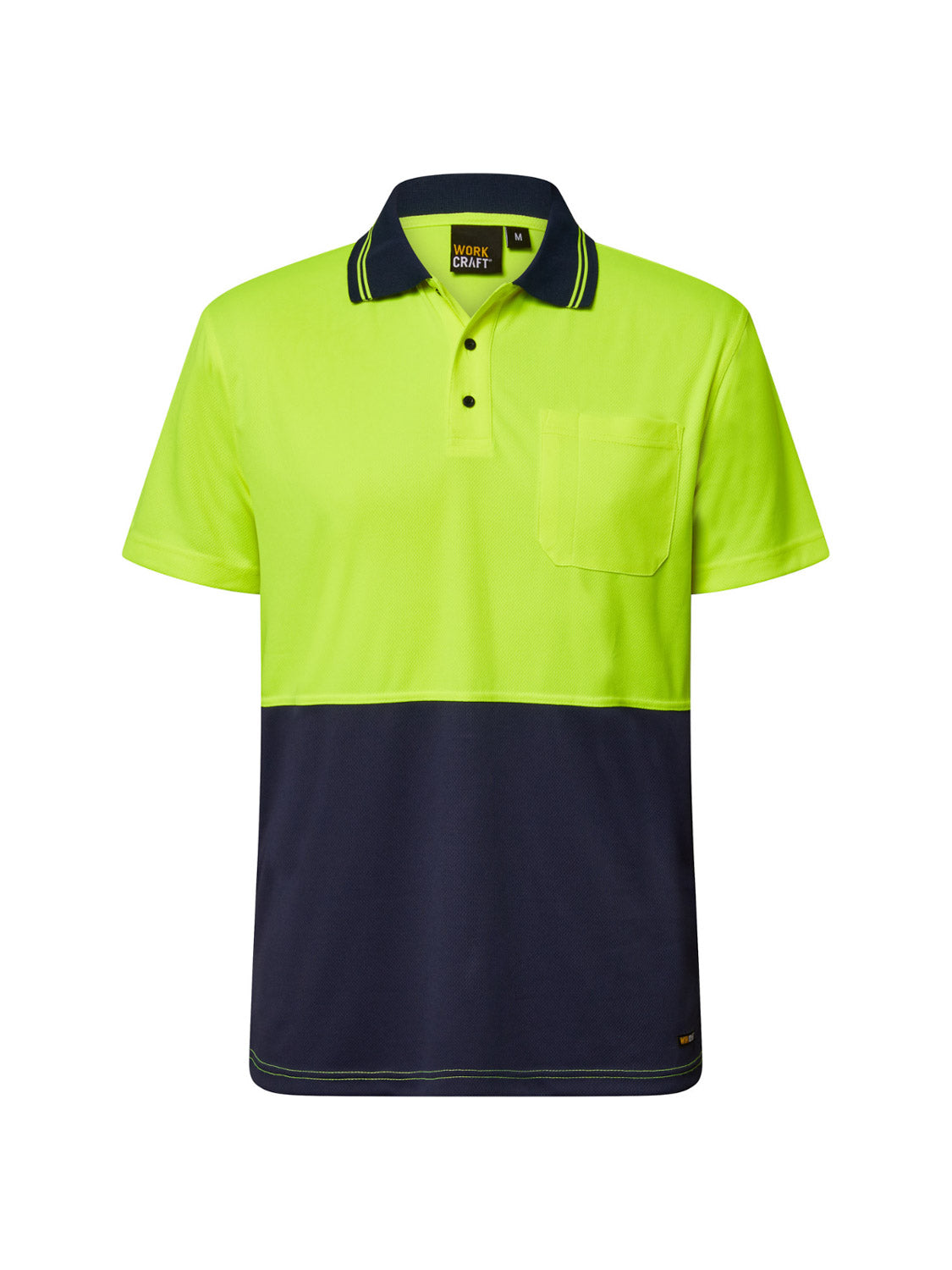 Hi Vis Short Sleeve Two Tone Micromesh Polo with Pocket