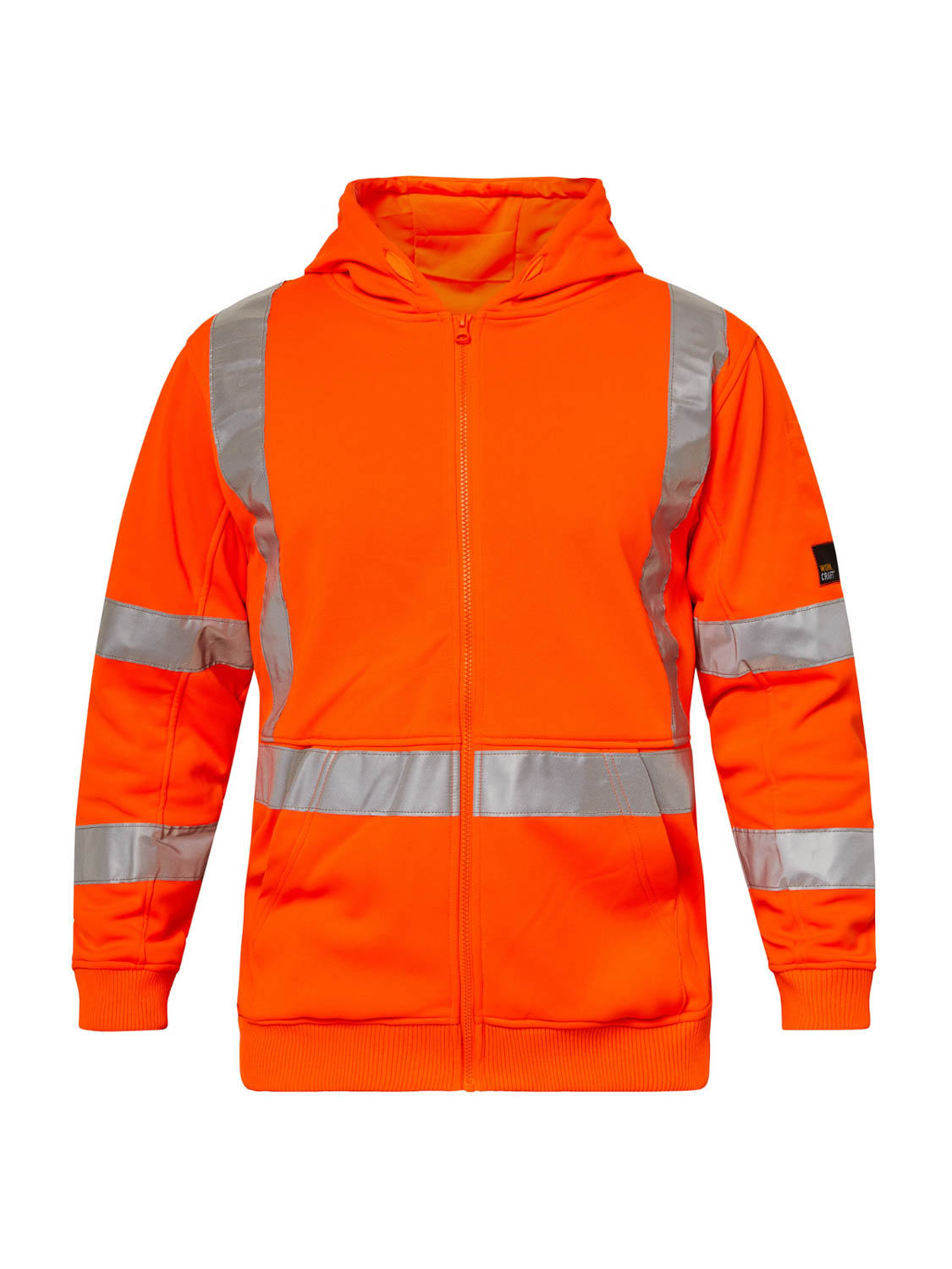 Hi Vis Full Zip Reflective X Pattern Hoodie