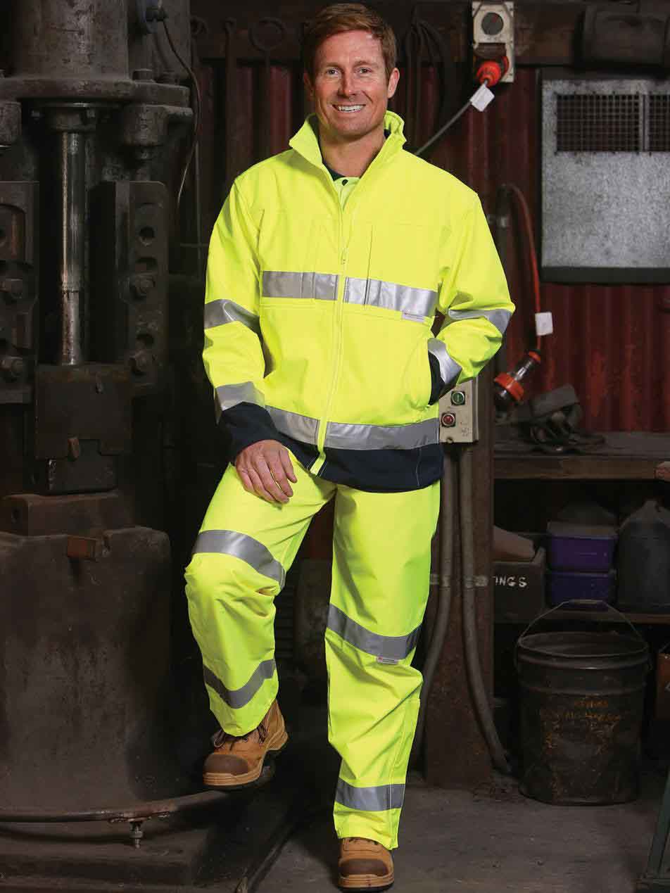 Mens Hi-Vis Safety Pants With Reflective Taping