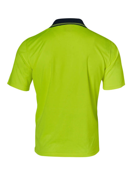 Mens Hi-Vis Short Sleeve Micro-Mesh Safety Polo