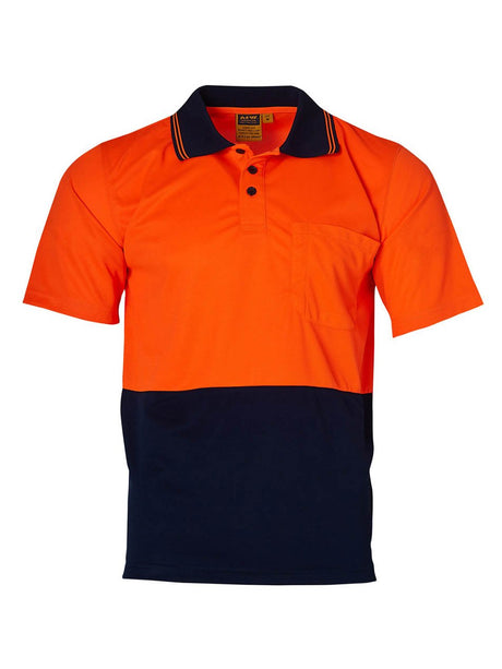 Mens Hi-Vis Short Sleeve Micro-Mesh Safety Polo