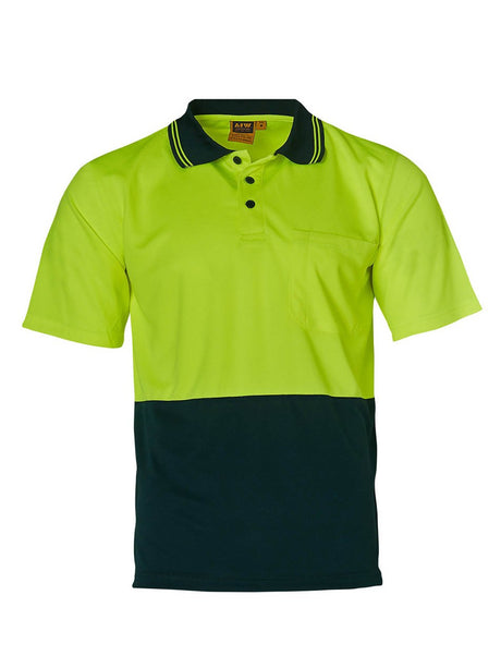 Mens Hi-Vis Short Sleeve Micro-Mesh Safety Polo