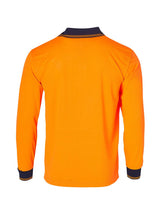 Mens Hi-Vis Long Sleeve Micro-Mesh Safety Polo