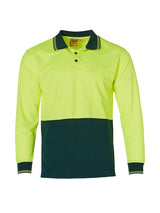 Mens Hi-Vis Long Sleeve Micro-Mesh Safety Polo