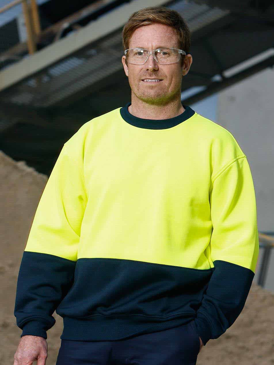 Mens Hi-Vis Two Tone Crew Neck