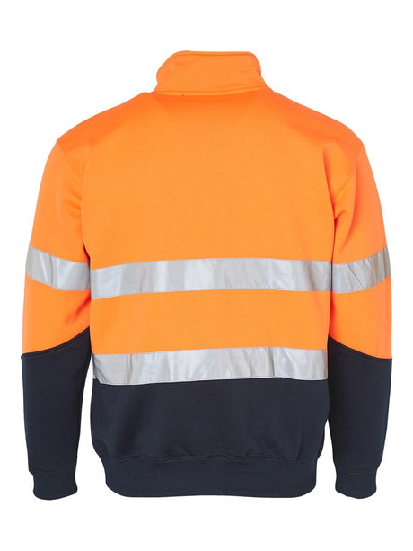 Mens Hi-Vis Long Sleeve Fleece Sweat With Reflective Taping