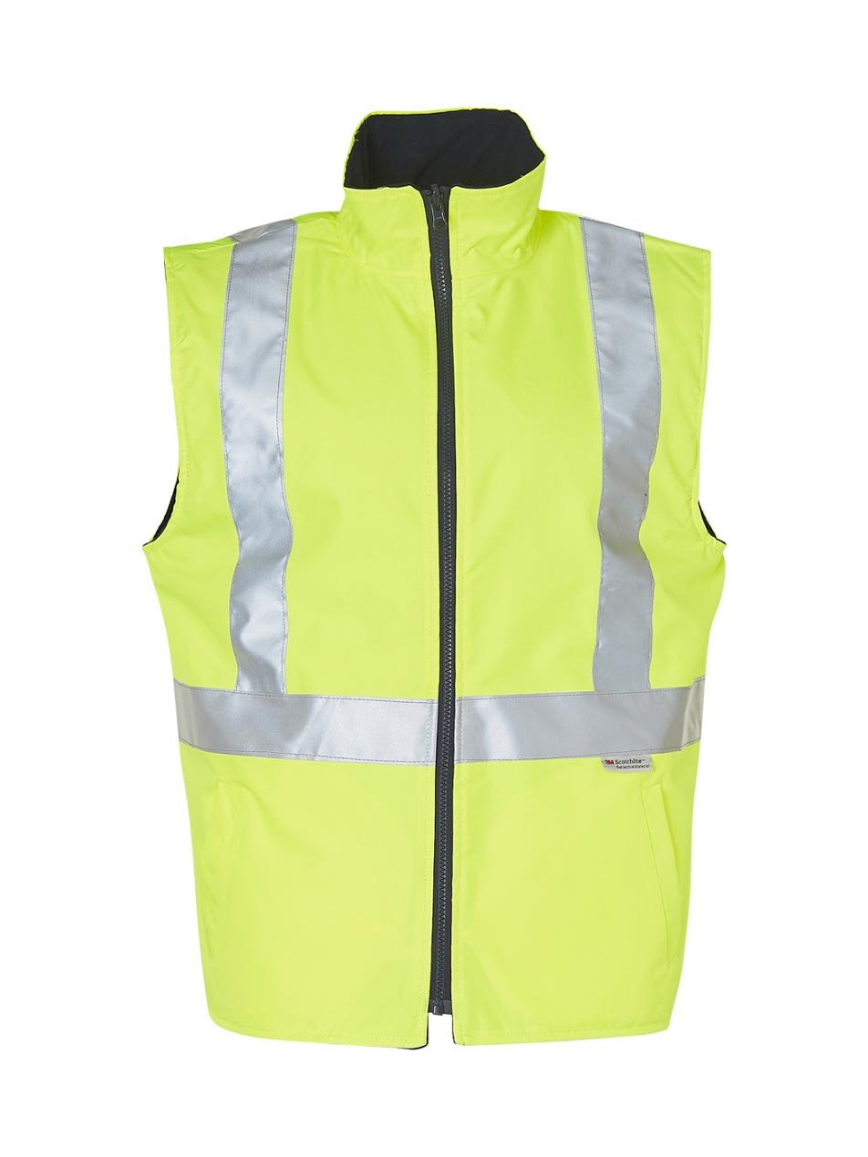 Mens Hi-Vis Reversible Safety Vest With 3M Tape