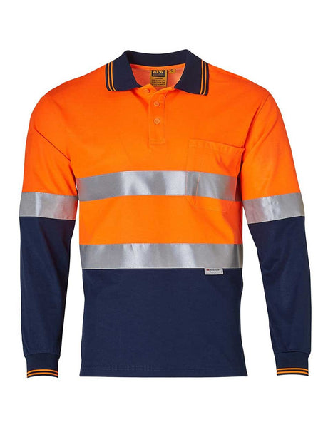 Mens Hi-Vis Long Sleeve Safety Polo