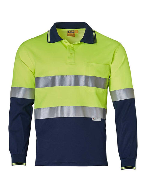 Mens Hi-Vis Long Sleeve Safety Polo