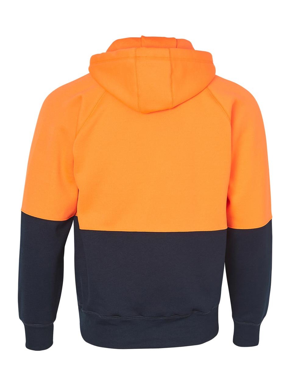 Mens Hi-Vis Two Tone Full Zip Fleece Hoodie