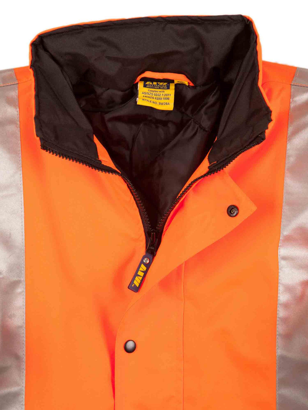 Mens Hi-Vis Two Tone Rain Proof Jacket With Quilt Lining