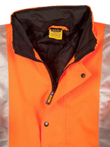 Mens Hi-Vis Two Tone Rain Proof Jacket With Quilt Lining