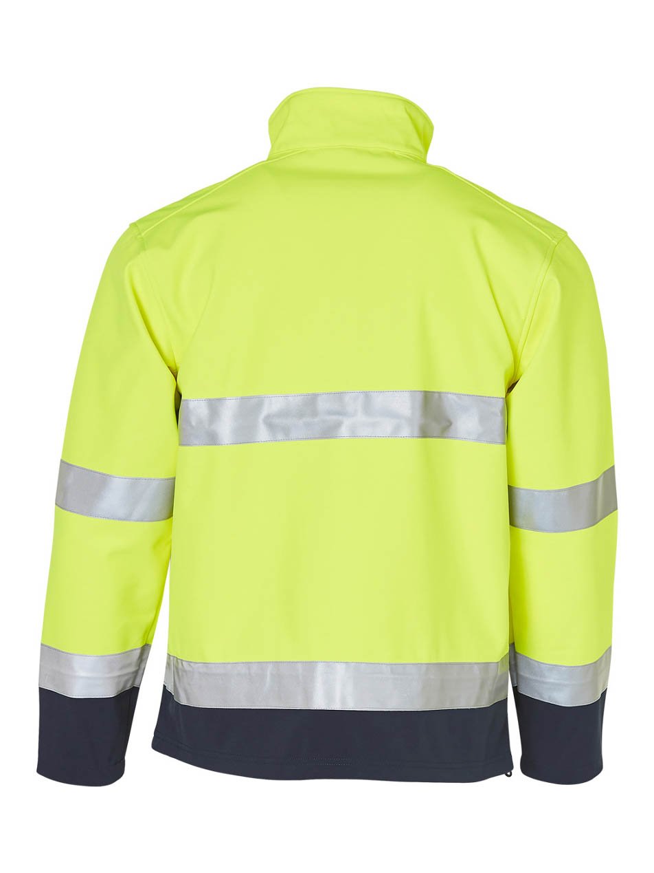 Mens Hi-Vis Two Tone Softshell Jacket With Reflective Taping