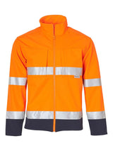 Mens Hi-Vis Two Tone Softshell Jacket With Reflective Taping