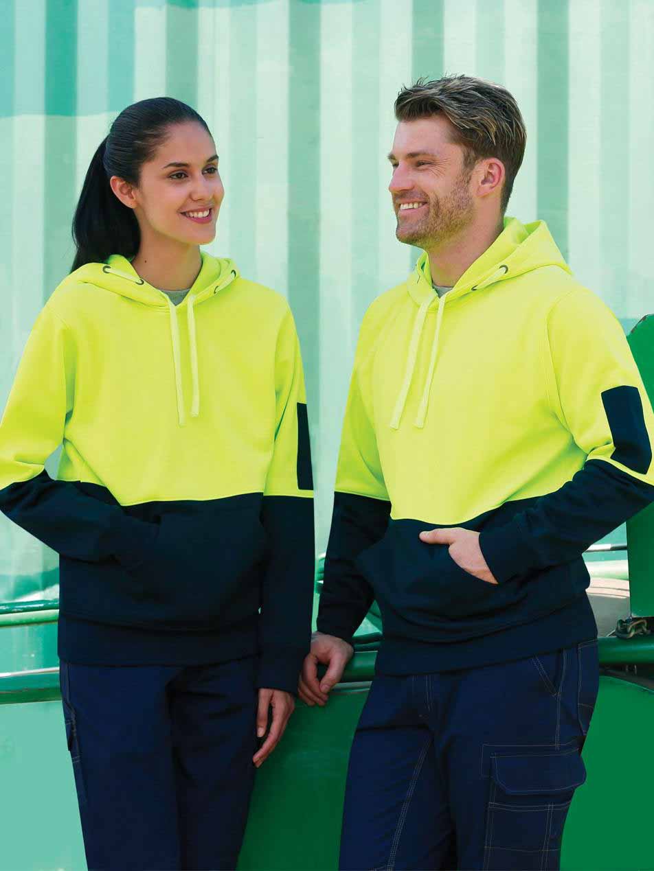 Unisex Hi-Vis Two Tone Fleecy Hoodie