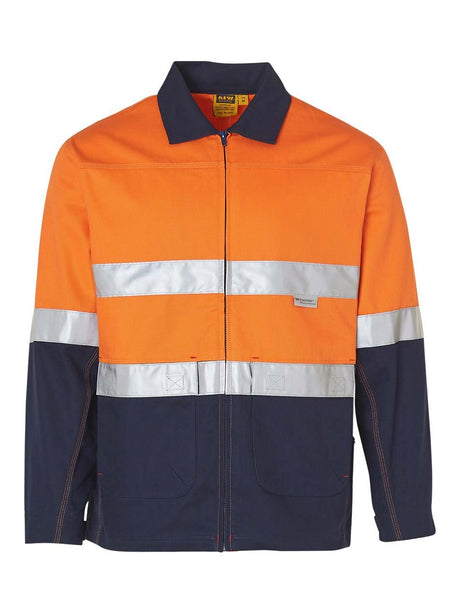 Mens Hi-Vis Cotton Jacket With Reflective Taping