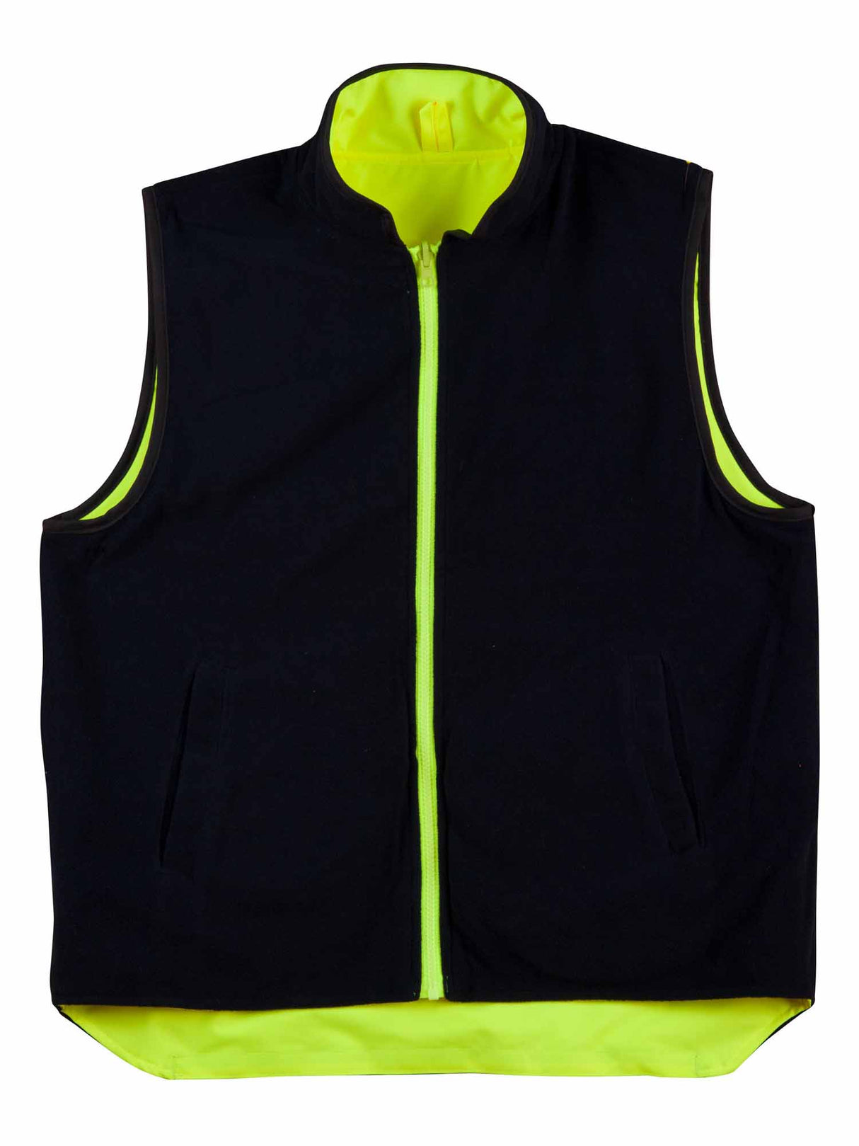 Mens Hi-Vis Reversible Mandarine Collar Safety Vest