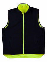 Mens Hi-Vis Reversible Mandarine Collar Safety Vest