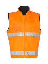 Mens Hi-Vis Reversible Mandarine Collar Safety Vest