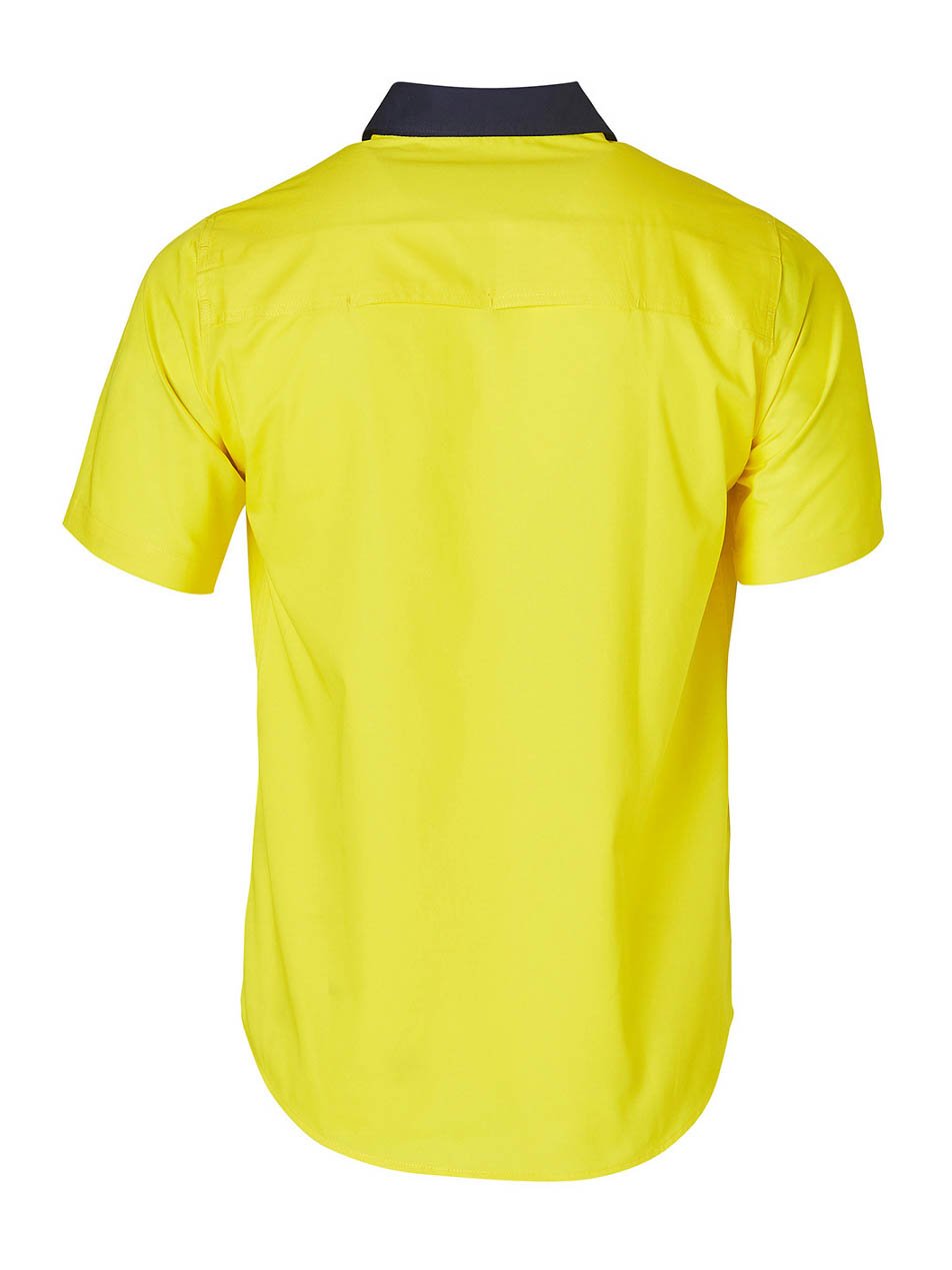 Mens Hi-Vis Cotton Twill Short Sleeve Shirt