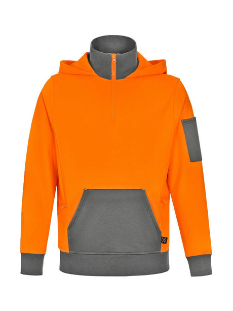 Unisex Hi-Vis 1/4 Zip Premium Fleece Hoodie